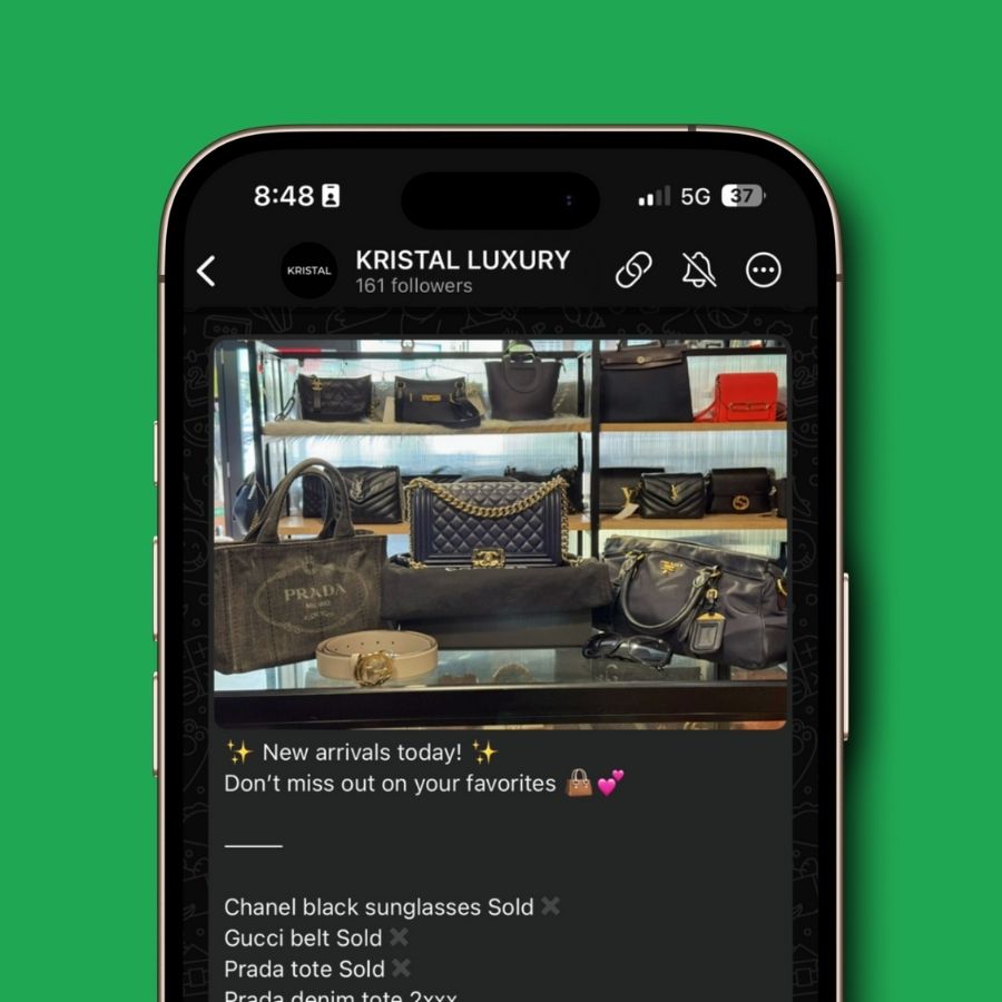 kristal listing WhatsApp