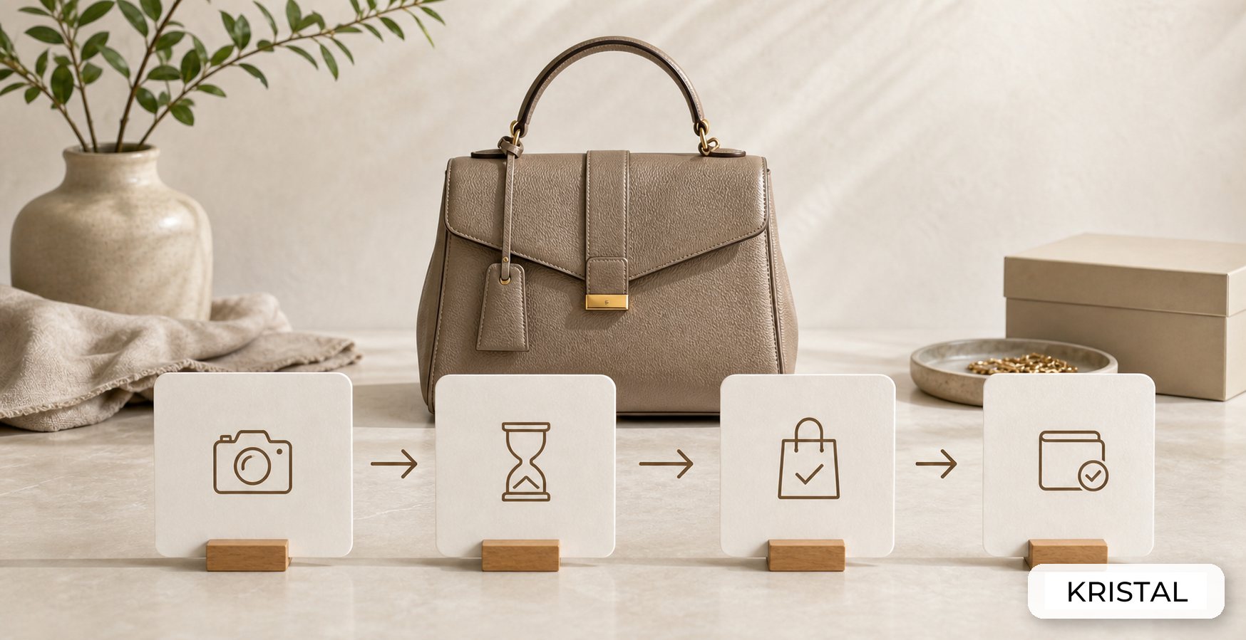 Process visual for luxury bag consignment payout steps in Malaysia