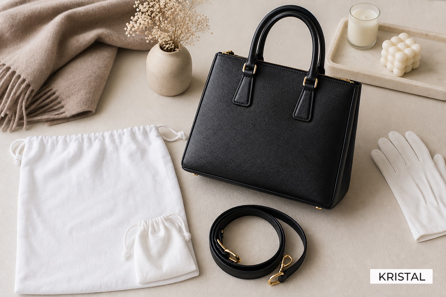 Checklist visual for preparing a Prada bag review in Malaysia