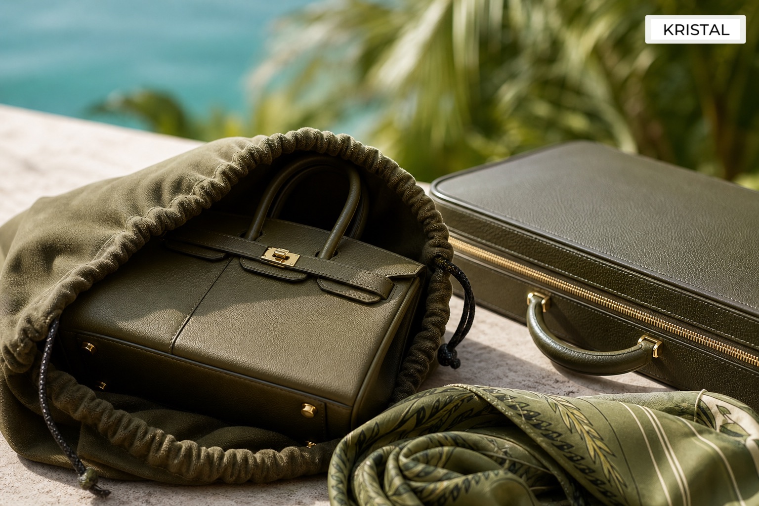 Luxury handbag protected in a dust bag for a Johor handover
