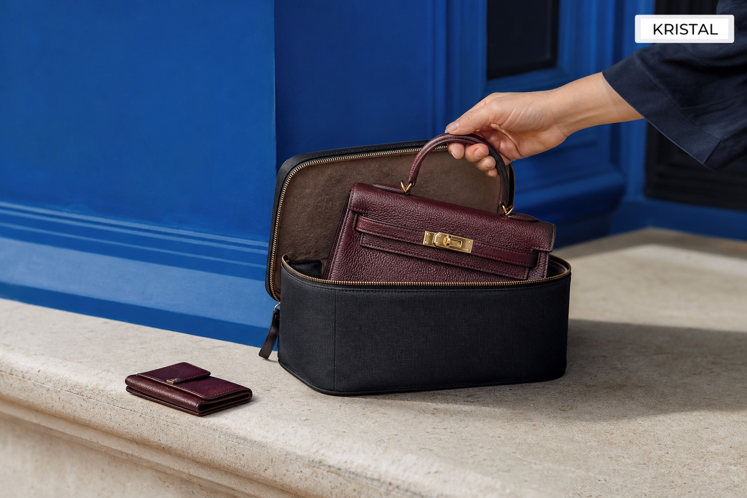 Luxury handbag being prepared for an efficient buyback route